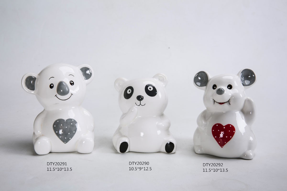 Wholesale Christmas Decoration Desktop Ceramic Cute Bear Figures Tabletop Xmas Statue 7