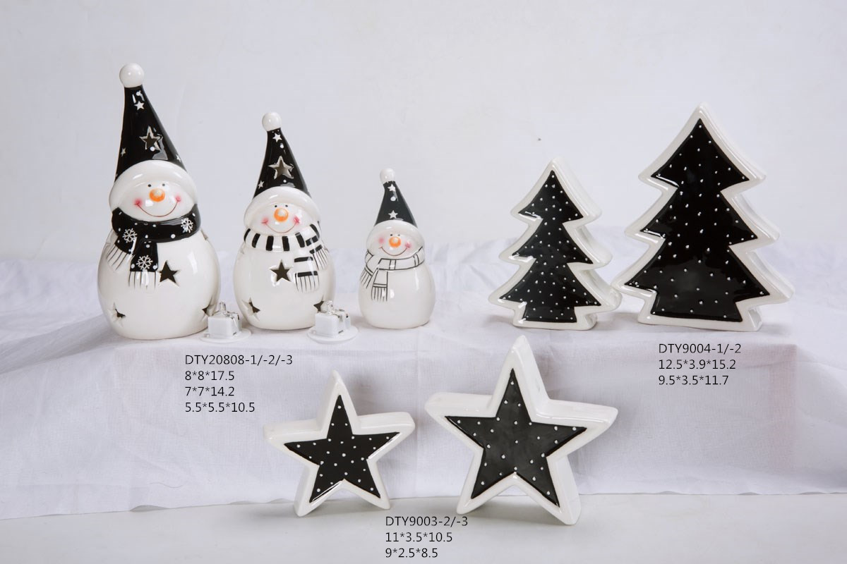 Großhandel Weihnachtsschmuck Keramik Niedliche Rentierfiguren Tischplatte Weihnachten Weihnachtsmann Statue 2