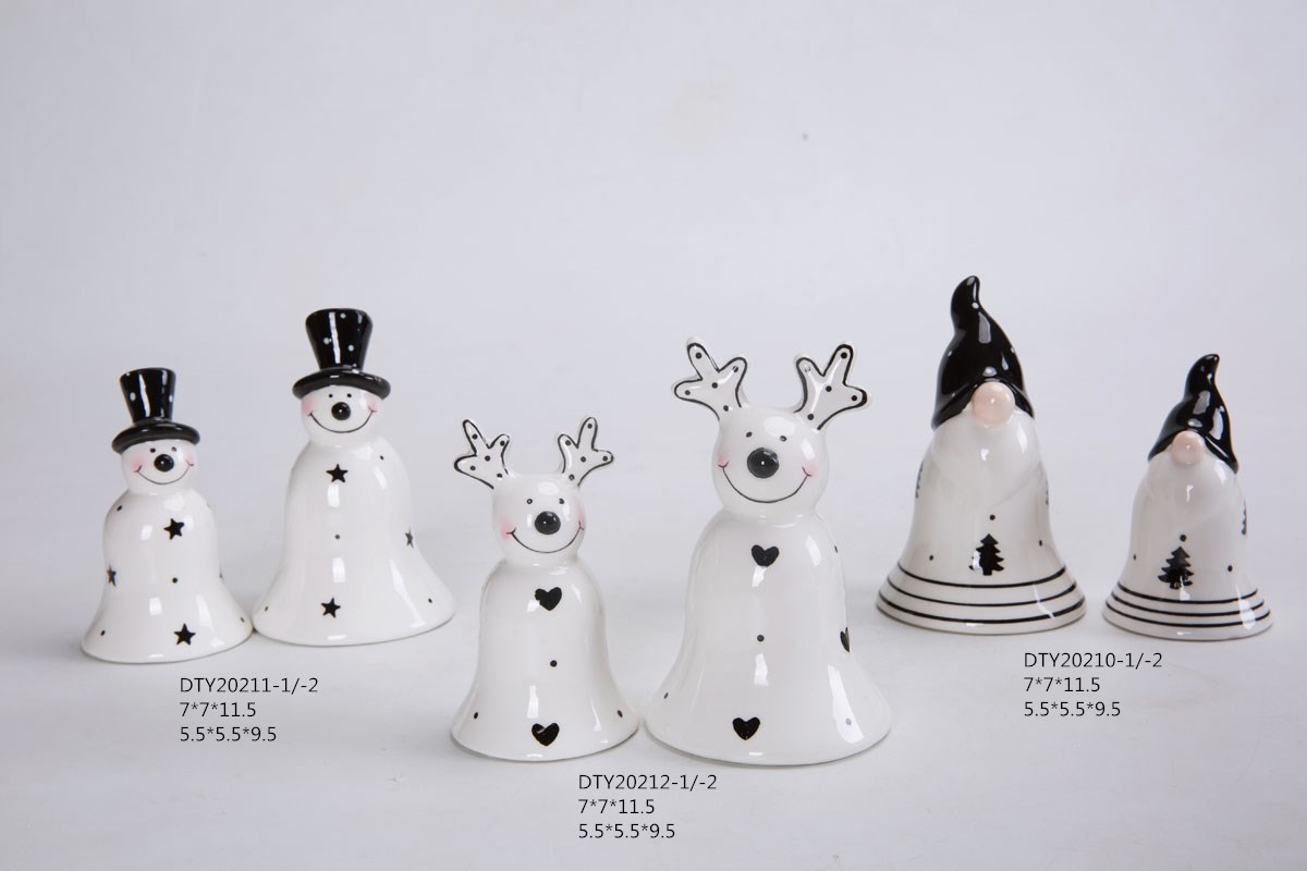 Großhandel Weihnachtsschmuck Keramik Niedliche Rentierfiguren Tischplatte Weihnachten Weihnachtsmann Statue 4