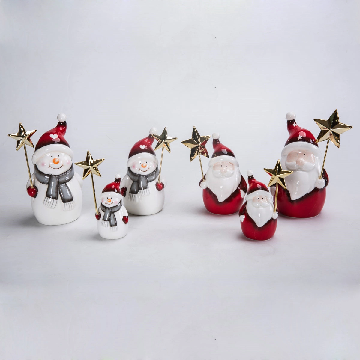 LED Light Up Holiday Decor Christmas Tabletop Decoration Xmas Ceramic Snowman Figurine 1