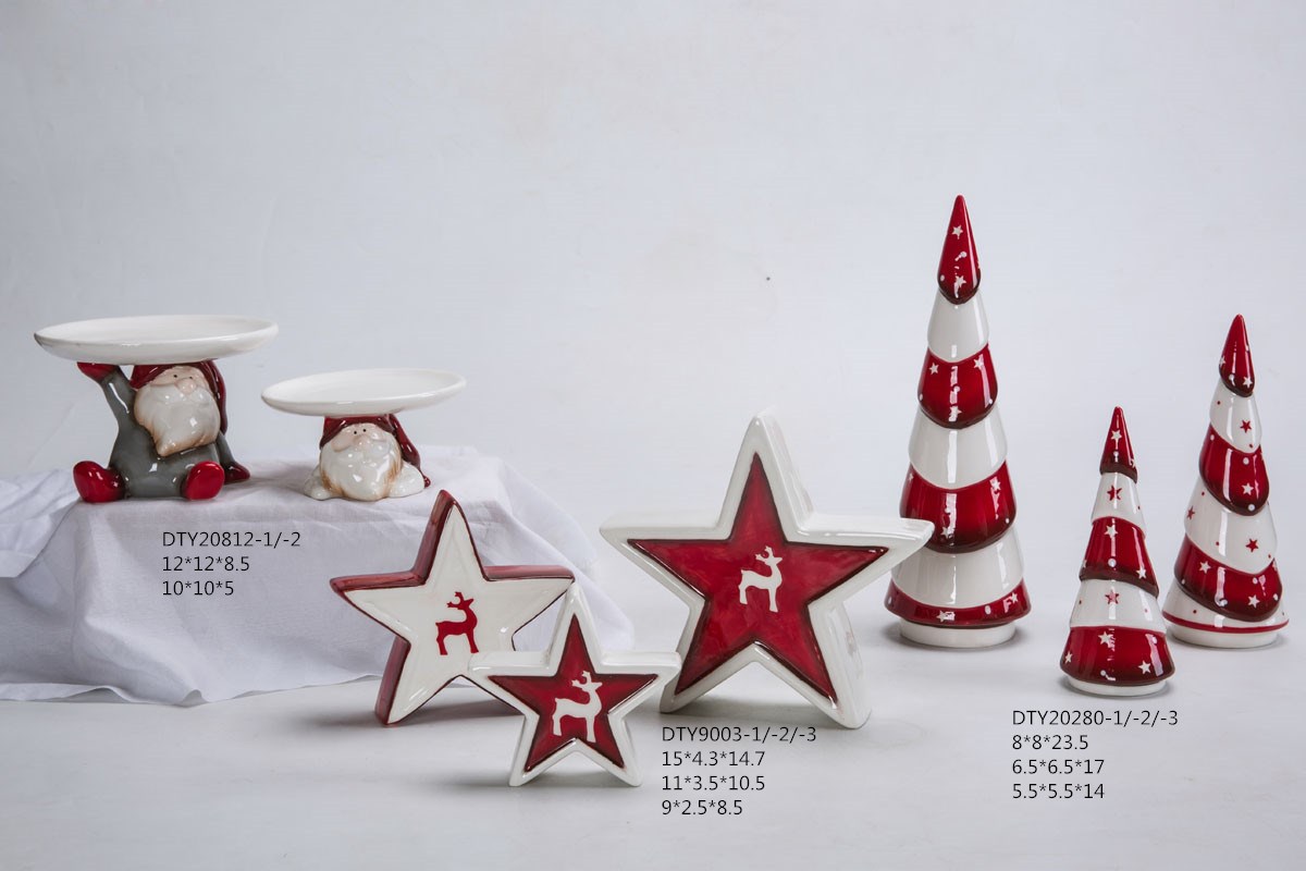 Estatuas navideñas de cerámica para mesa, lindas figuras de reno, venta al por mayor 8