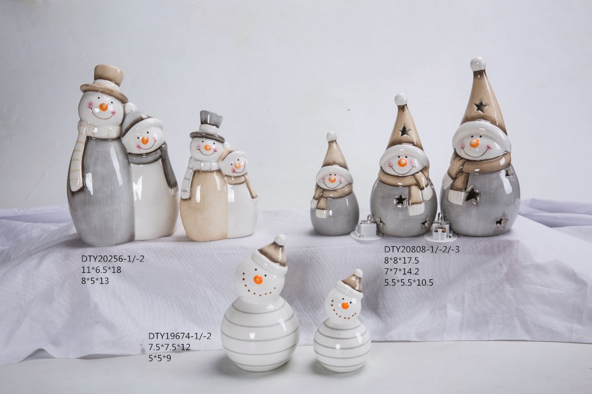 Adornos navideños Estatua Escultura Festival Hogar Artes Cerámica Figura de Papá Noel 3