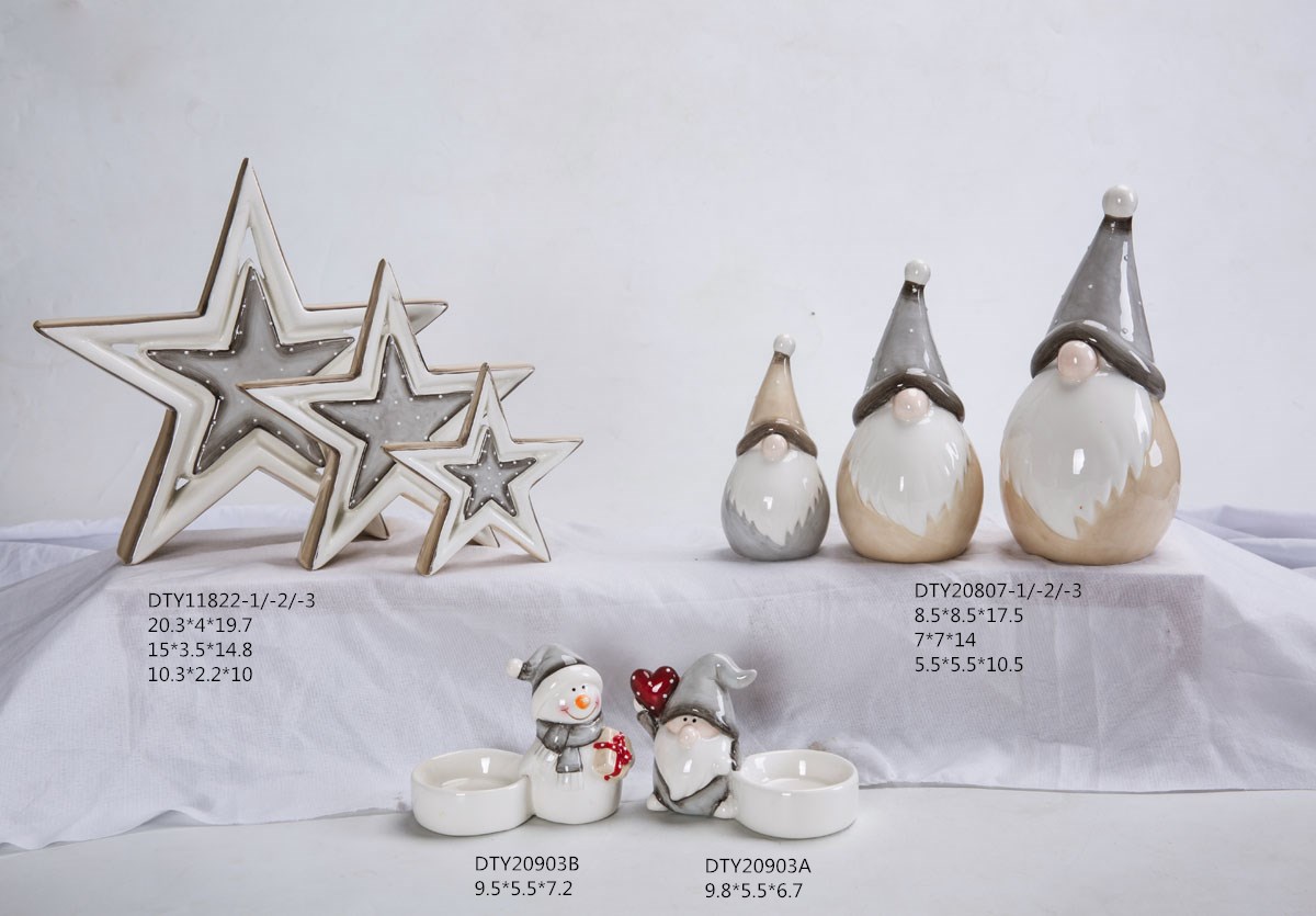 Adornos navideños Estatua Escultura Festival Hogar Artes Cerámica Figura de Papá Noel 4