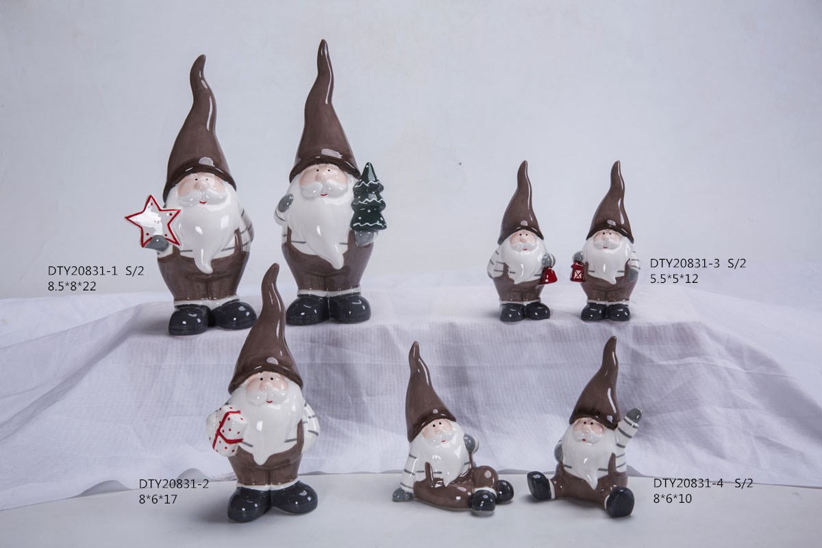 Adornos navideños Estatua Escultura Festival Hogar Artes Cerámica Figura de Papá Noel 9