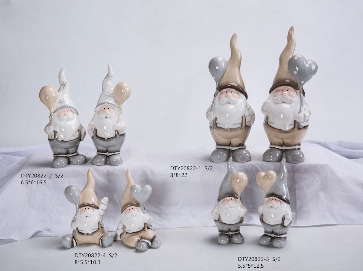 Adornos navideños Estatua Escultura Festival Hogar Artes Cerámica Figura de Papá Noel 7