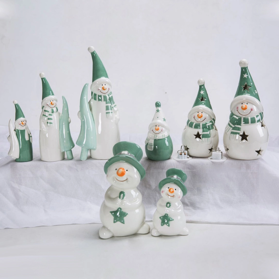 Tisch-Weihnachtsdekoration für den Innenbereich, Vintage-Keramik, Weihnachtsmann-Figuren 1