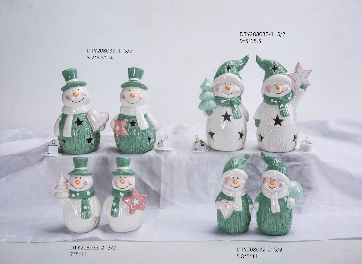 Weihnachtsdekoration Statue Skulptur Festival Home Arts Keramik Weihnachtsmann Figur 8