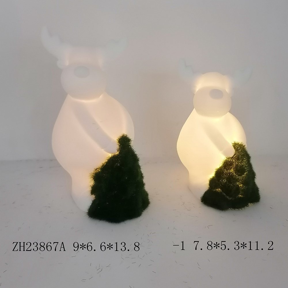 Weihnachten Home Party Favor LED Licht Up Keramik Schneemann Figurine Tabletop Dacorations 8