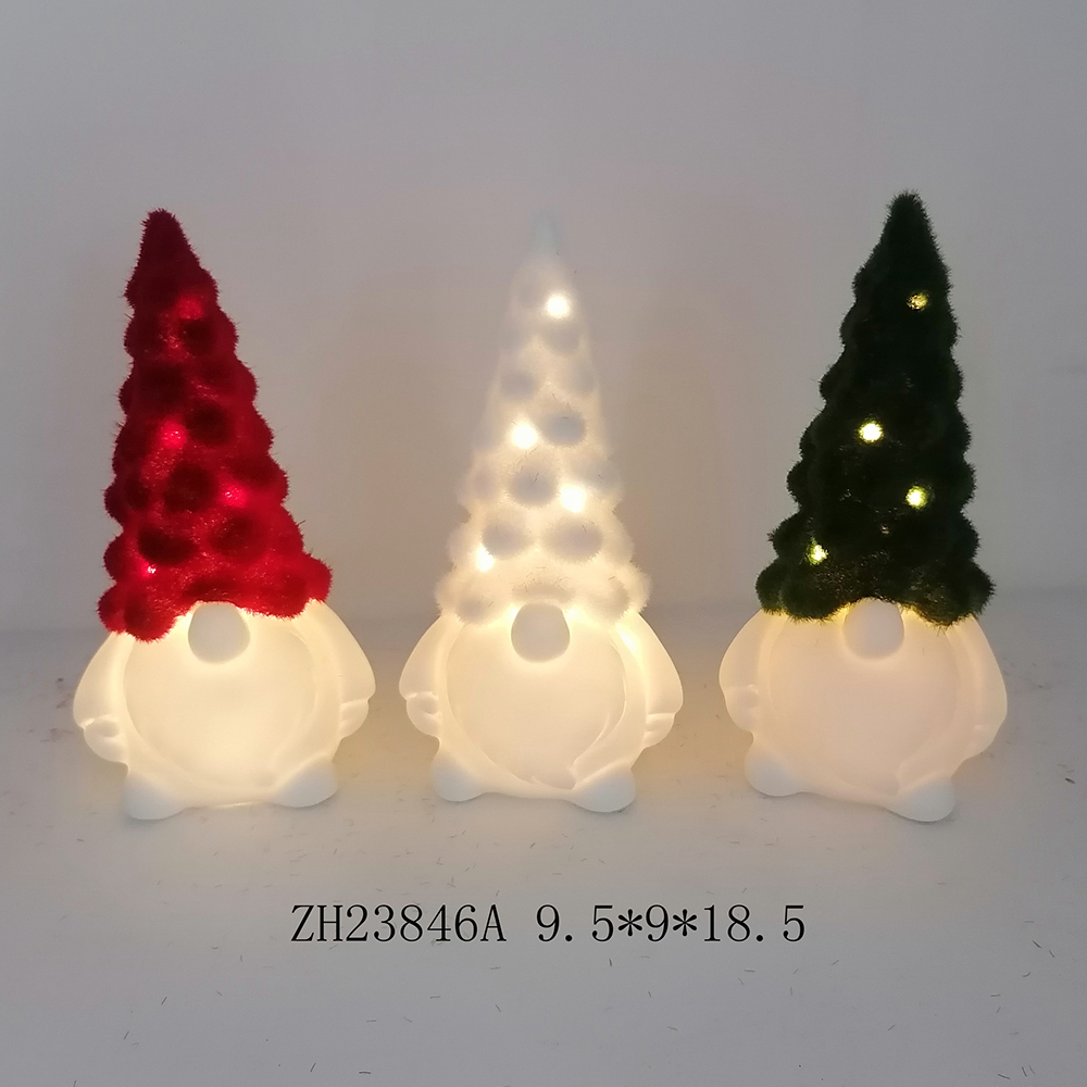 Weihnachten Home Party Favor LED Licht Up Keramik Schwedisch Gnome Figurine Tabletop Dacorations 1