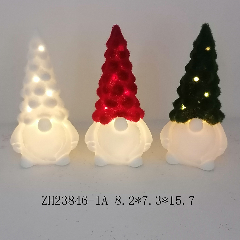 Weihnachten Home Party Favor LED Licht Up Keramik Schwedisch Gnome Figurine Tabletop Dacorations 5
