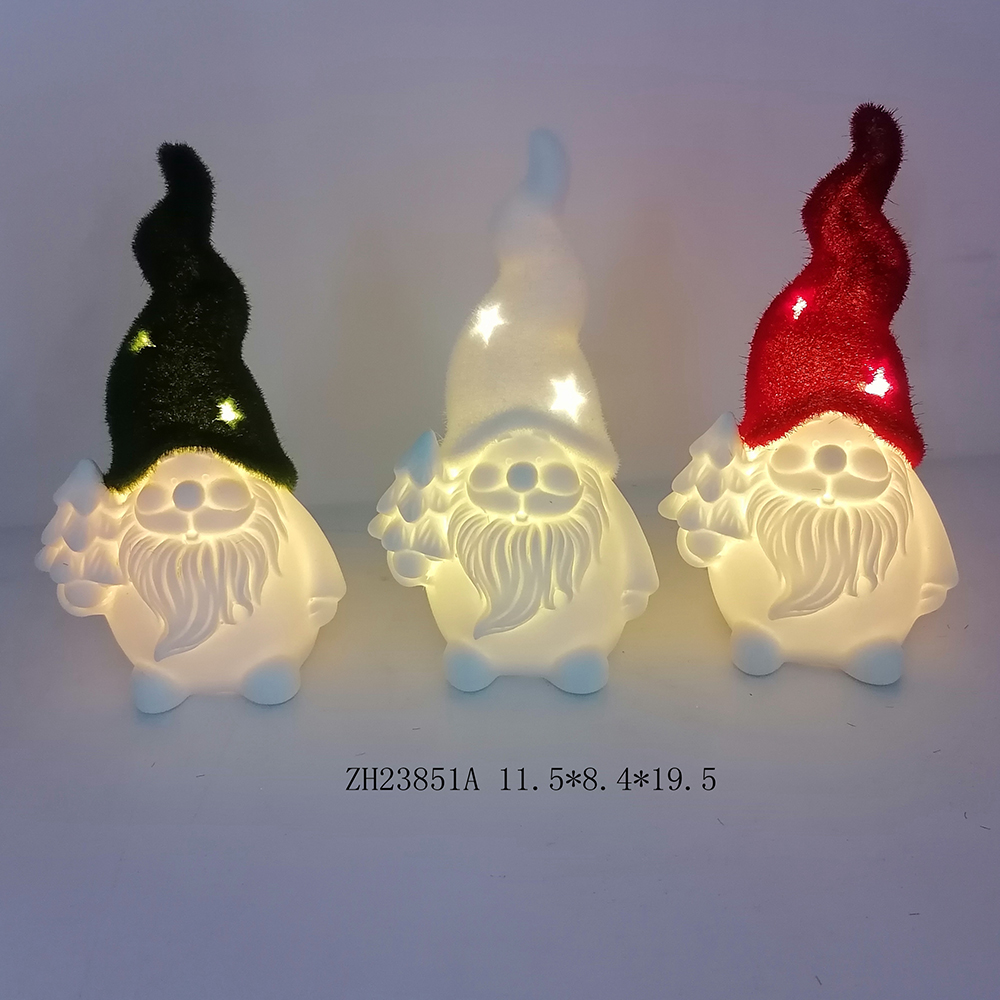 Weihnachten Home Party Favor LED Licht Up Keramik Schwedisch Gnome Figurine Tabletop Dacorations 7