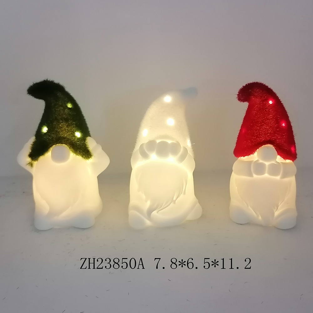 Weihnachten Home Party Favor LED Licht Up Keramik Schwedisch Gnome Figurine Tabletop Dacorations 9