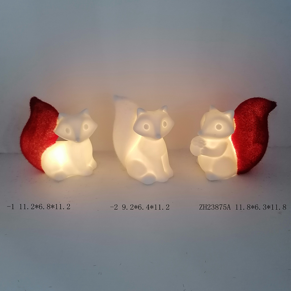 Benutzerdefinierte personalisierte Familie Keramik Licht bis LED Weihnachten Pinguin Figur Ornamente 3