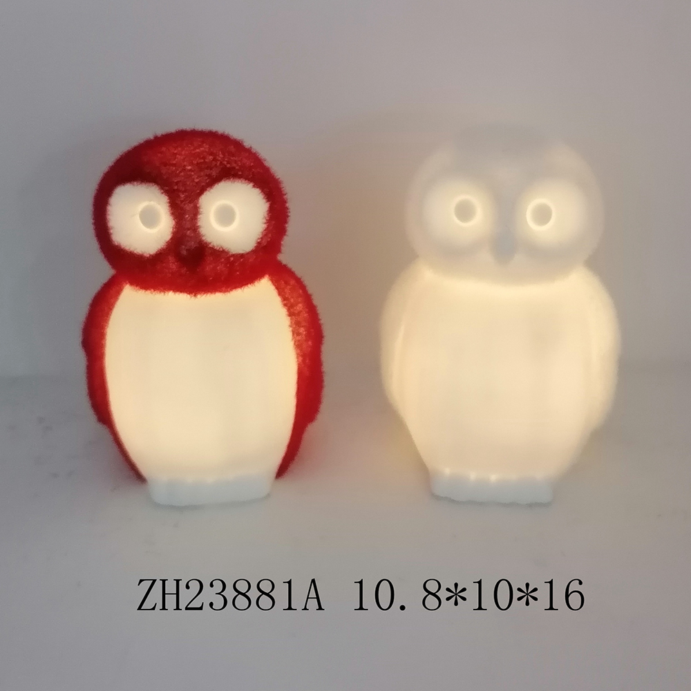 Benutzerdefinierte personalisierte Familie Keramik Licht bis LED Weihnachten Pinguin Figur Ornamente 8