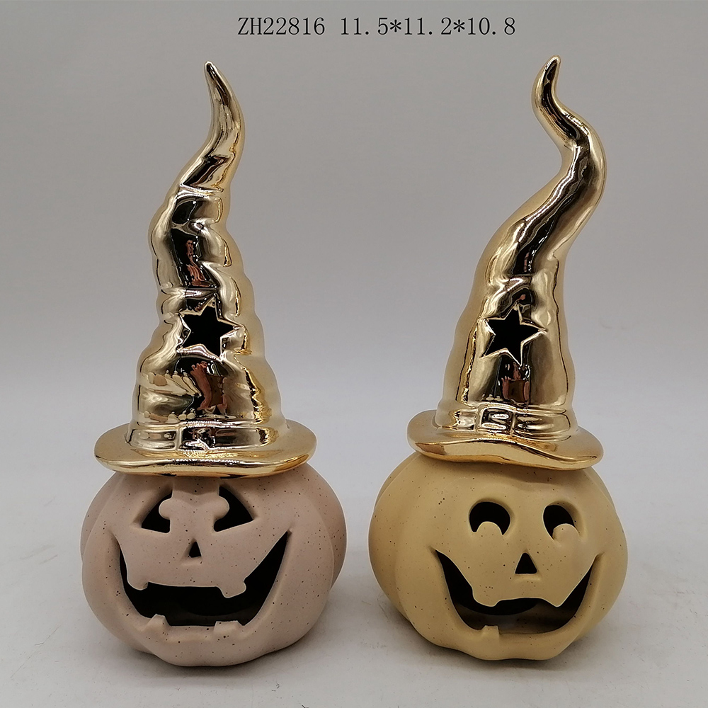 Kürbisdekorationen Halloween-Ernte Leuchtende Halloween-Wohnaccessoires Keramikhandwerk 4