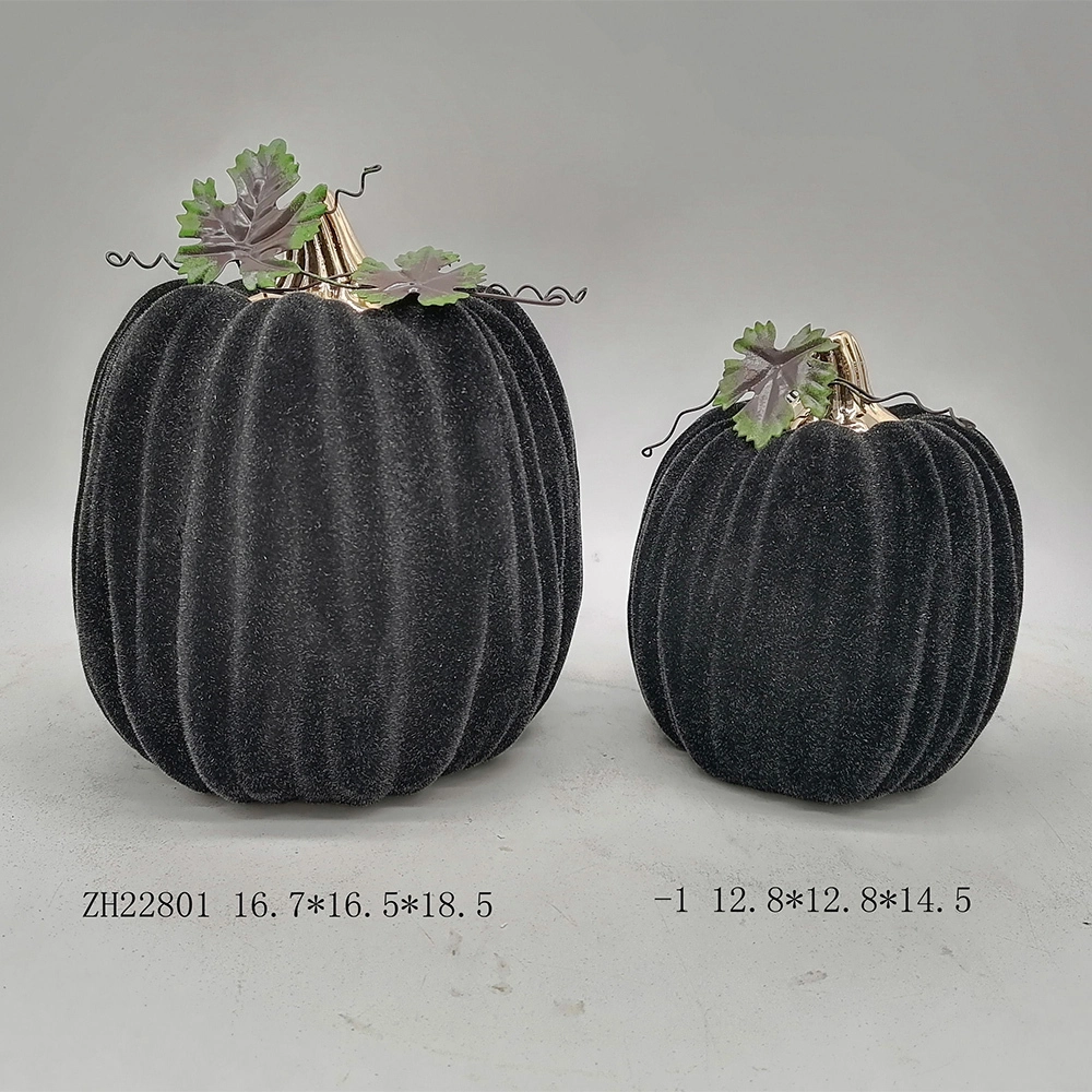 Halloween Home Party Decoration Props Farmhouse Harvest Artificial Black Pumpkin Decor 1