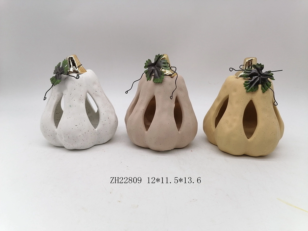 Halloween Harvest Light up Pumpkin Home Accessories Handicraft Ceramic Pumpkin Ornament1 1