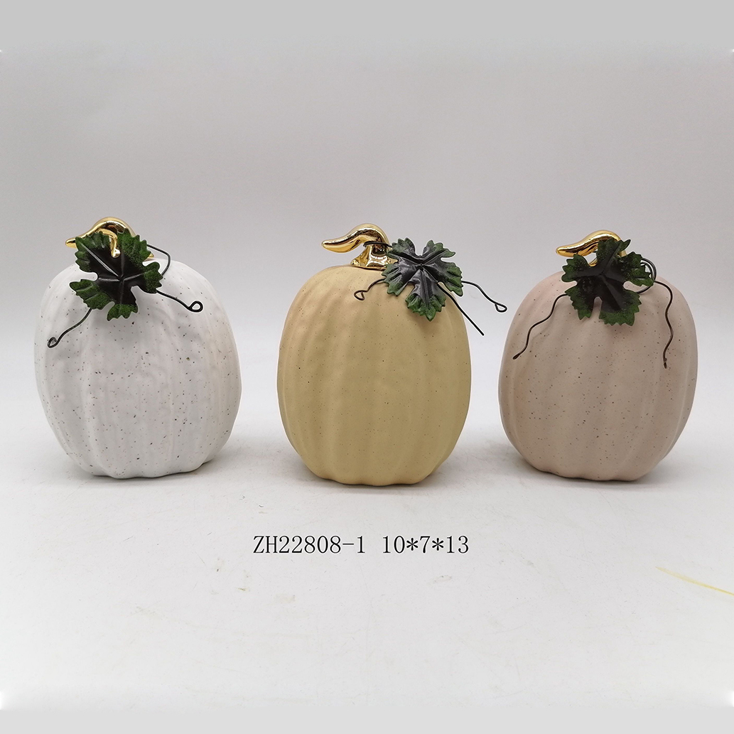 Calabaza iluminada de la cosecha de Halloween, accesorios para el hogar, artesanía, adorno de calabaza de cerámica1 6