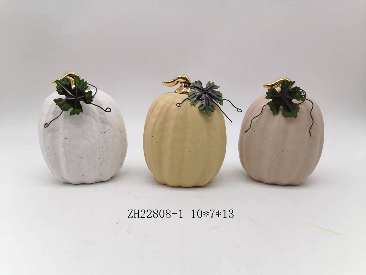 Tangchen Simulierter Kürbis, Halloween, Keramik-Tischdekoration, Feiertagsdekoration 7