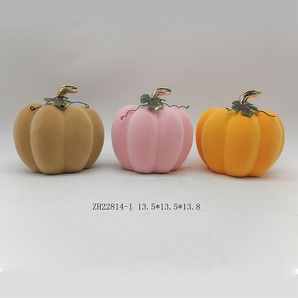 Adornos de calabaza simulados Tangchen, adornos de peluche de cerámica para Halloween, decoración de ambientes 2