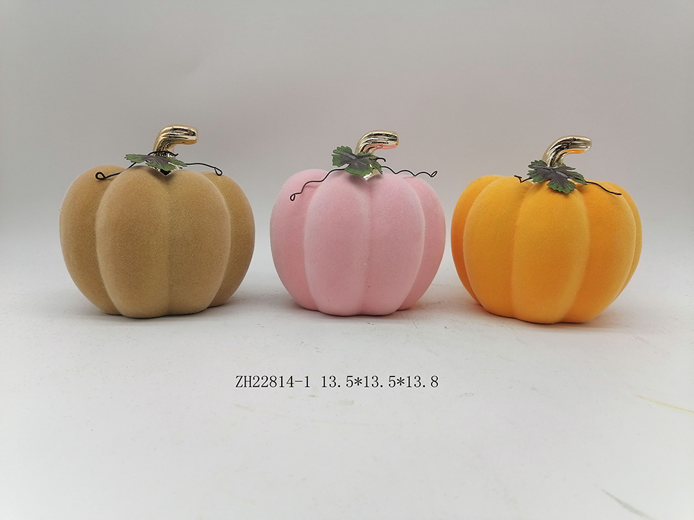 Adornos de calabaza simulados Tangchen, adornos de peluche de cerámica para Halloween, decoración de ambientes 3