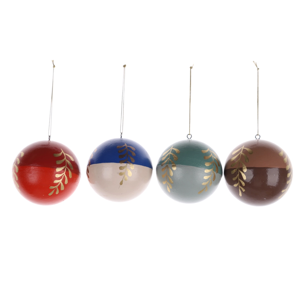 Bolas de madera de colores para colgar en el árbol de Navidad, decoración cálida de invierno. 1