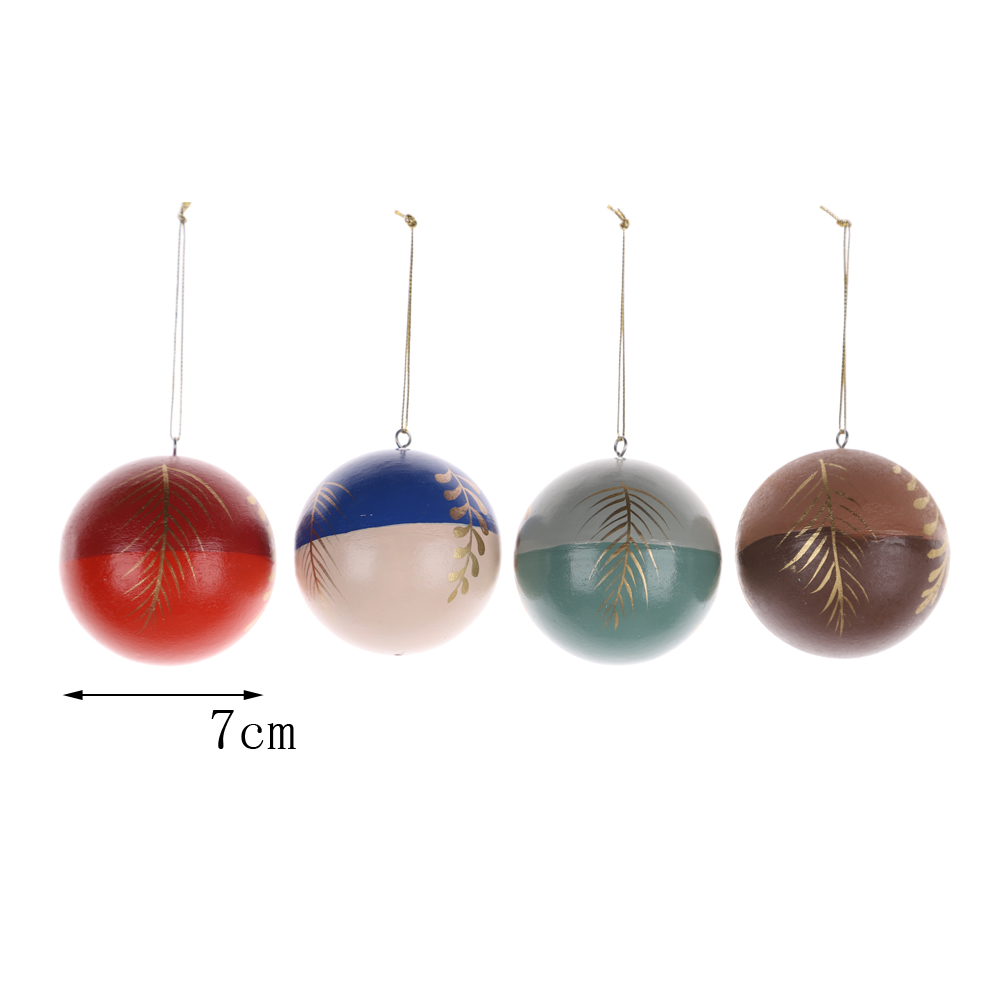 Bolas de madera de colores para colgar en el árbol de Navidad, decoración cálida de invierno. 3