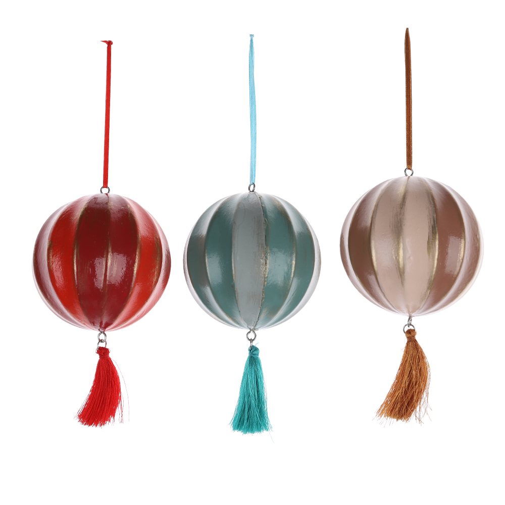 Bolas de madera de colores para colgar en el árbol de Navidad, decoración cálida de invierno. 2