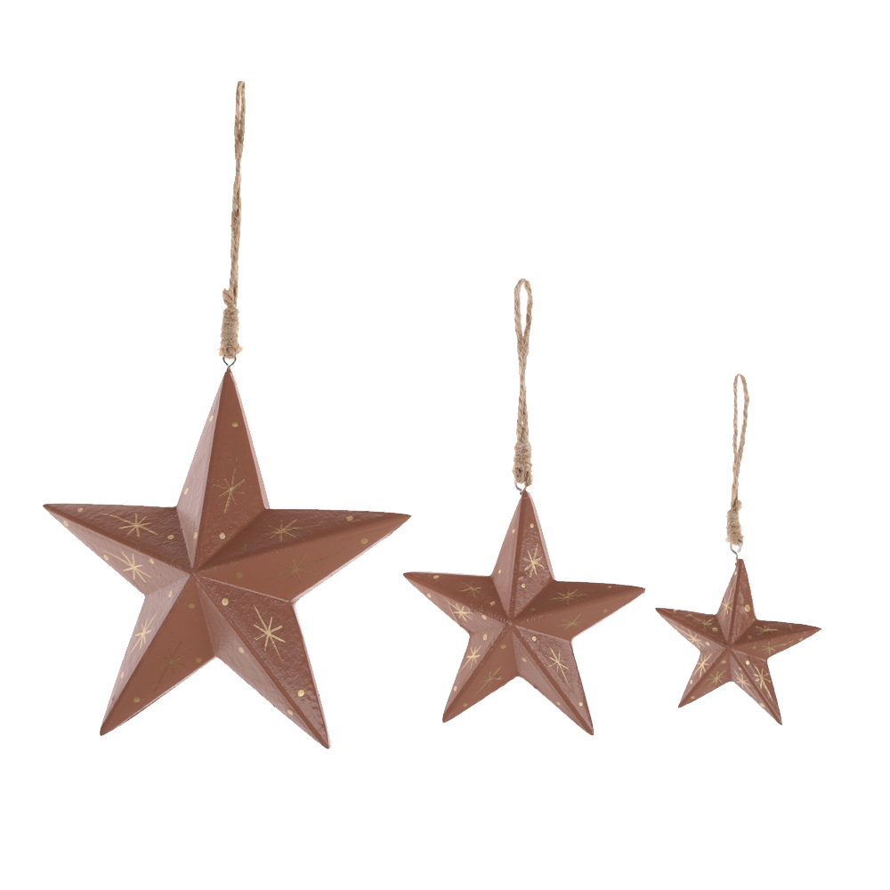 Bauernhaus Cowboy Country Cabin Stil Ornamente Baumschmuck Stern Weihnachtsbaumschmuck 3