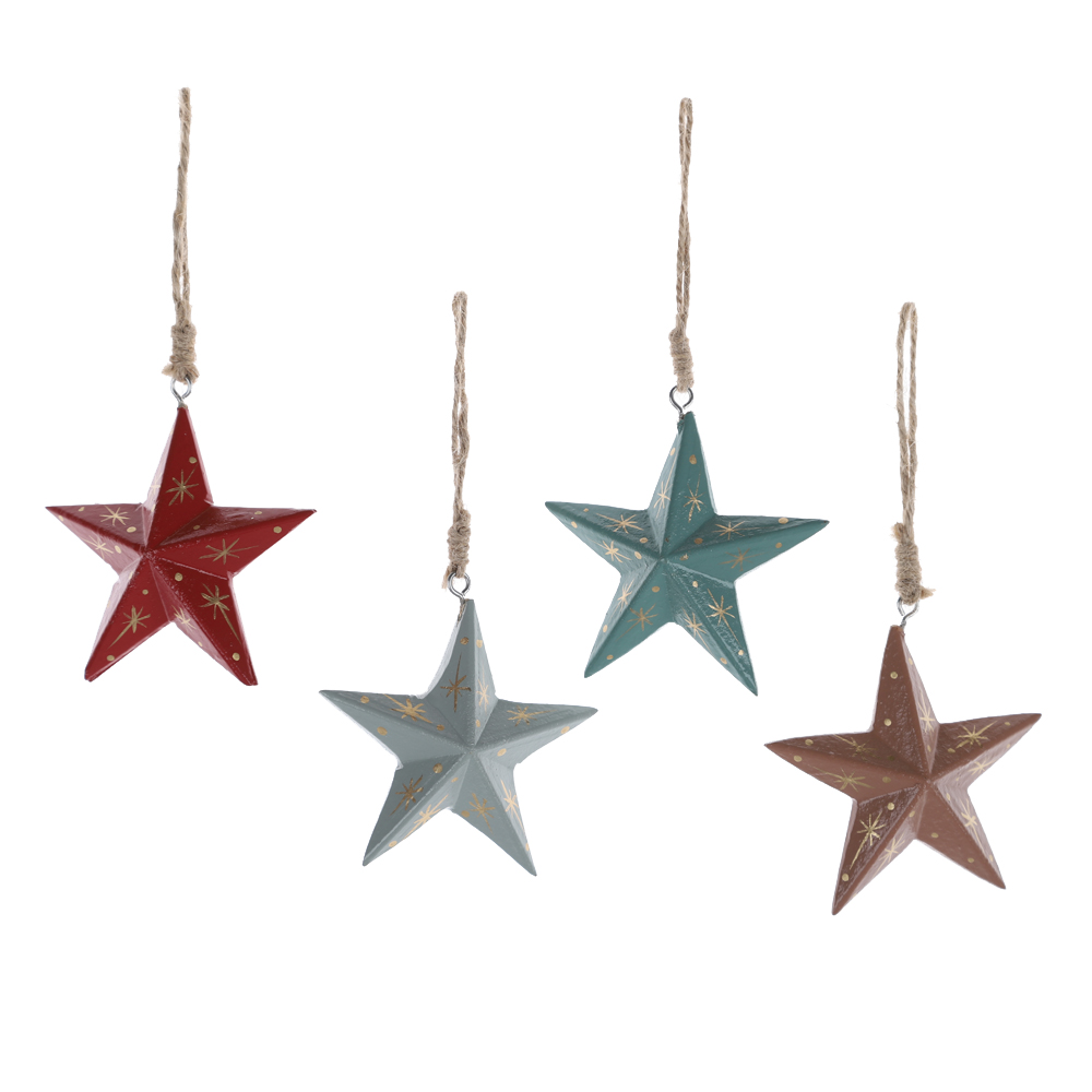 Bauernhaus Cowboy Country Cabin Stil Ornamente Baumschmuck Stern Weihnachtsbaumschmuck 1