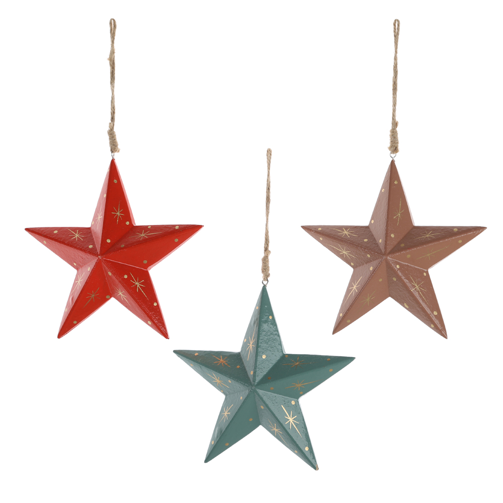 Bauernhaus Cowboy Country Cabin Stil Ornamente Baumschmuck Stern Weihnachtsbaumschmuck 2