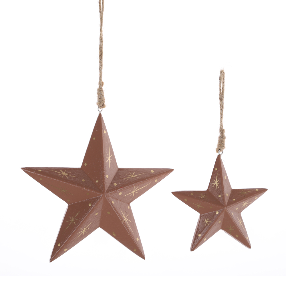 Bauernhaus Cowboy Country Cabin Stil Ornamente Baumschmuck Stern Weihnachtsbaumschmuck 6