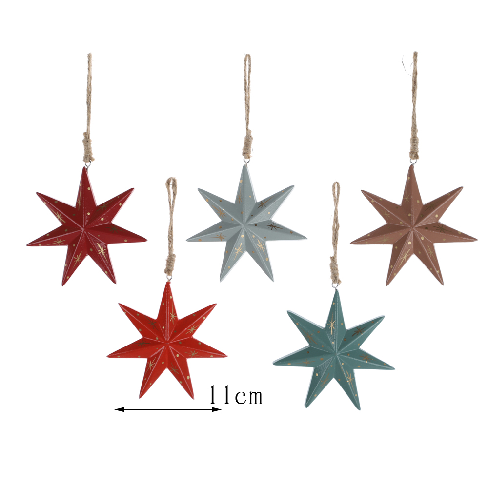 Bauernhaus Cowboy Country Cabin Stil Ornamente Baumschmuck Stern Weihnachtsbaumschmuck 5