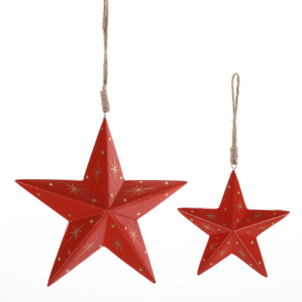 Bauernhaus Cowboy Country Cabin Stil Ornamente Baumschmuck Stern Weihnachtsbaumschmuck 9