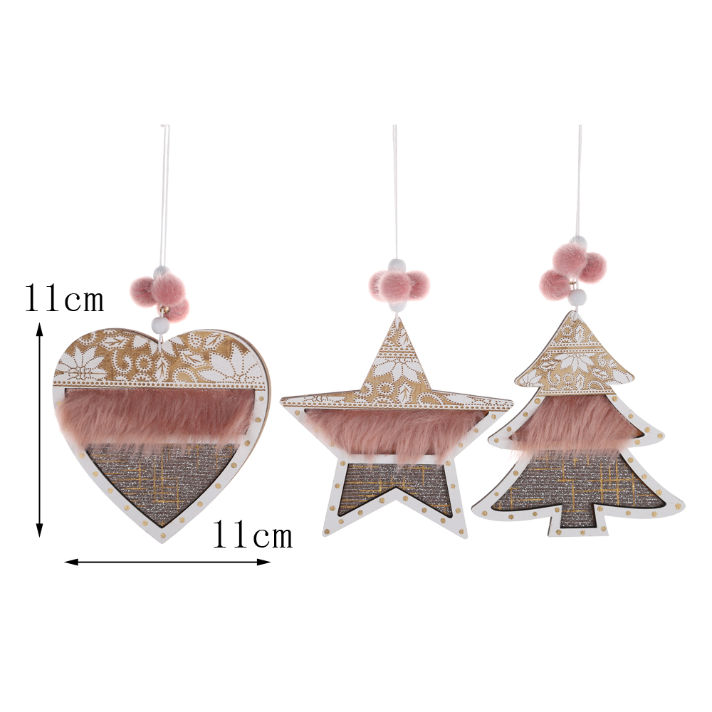 Winter Wunderland Weihnachten Baum Ornamente Set Holz Sehnte Hängen Handwerk Dekorationen 3