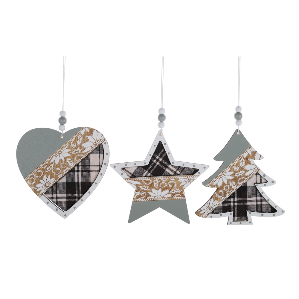 Winter Wunderland Weihnachten Baum Ornamente Set Holz Sehnte Hängen Handwerk Dekorationen 4