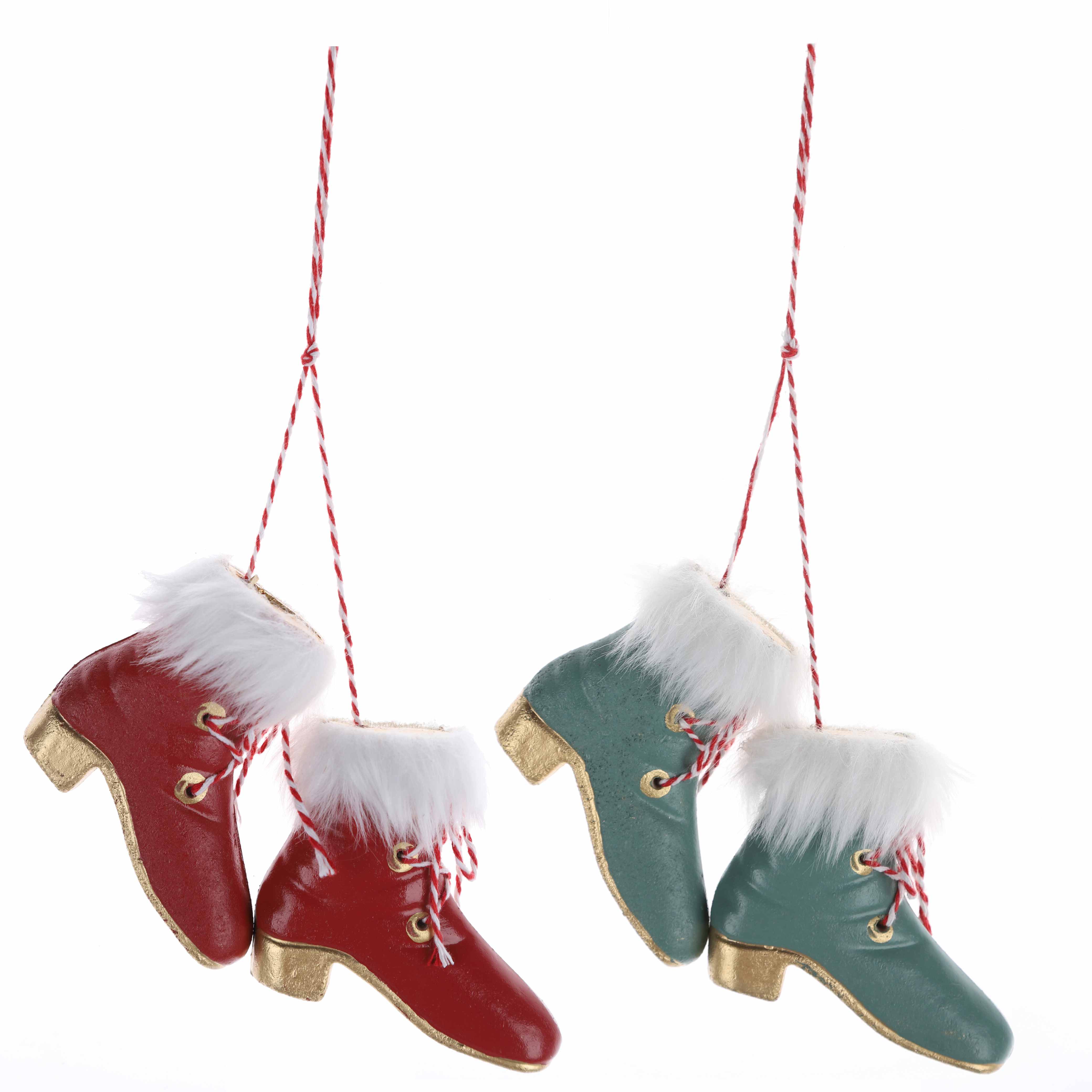 Adorno personalizado de zapatos de patinaje sobre hielo, regalo de recuerdo de Navidad, patines de madera colgantes 3