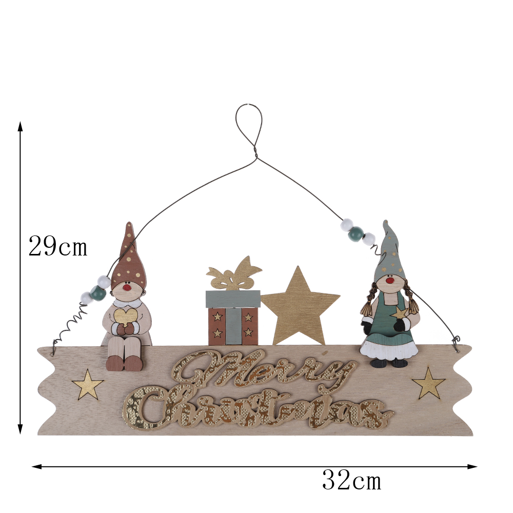 Christmas Angel Pendants Winter Wooden Wall Decorations Welcome Wooden Plaque Pendants 5