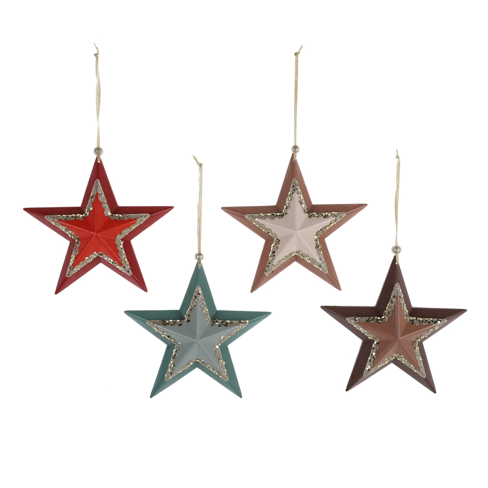 Guirnaldas de cuentas de madera, cuentas rústicas, colgantes de estrellas para árbol de Navidad, fiestas en casa 1