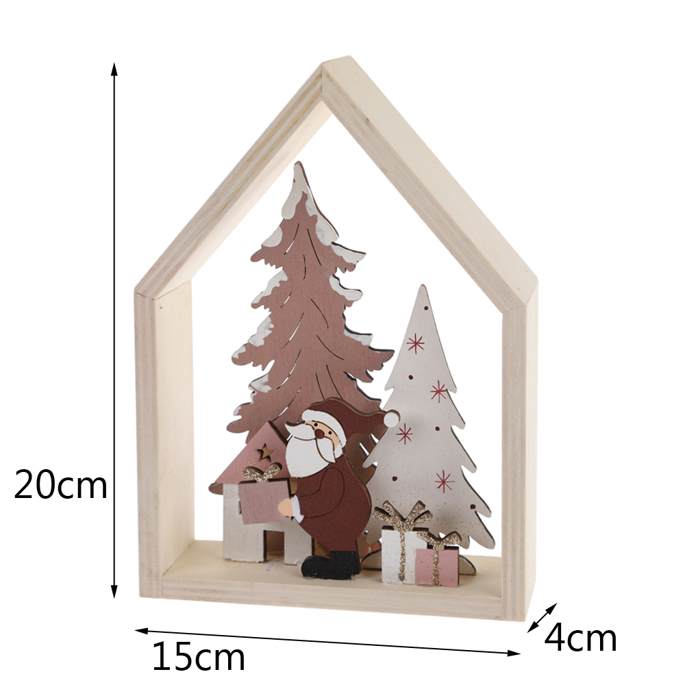 Weihnachten Home Tisch Dekoration Holz Stehen Engel mit Silber Herz Winter Ornamente 3