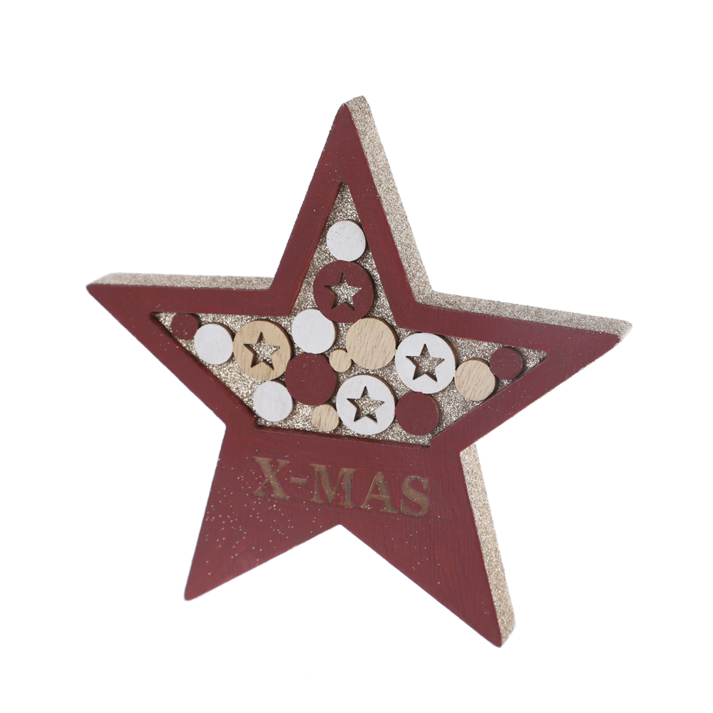Weihnachten Home Tisch Dekoration Holz Stehen Engel mit Silber Herz Winter Ornamente 6