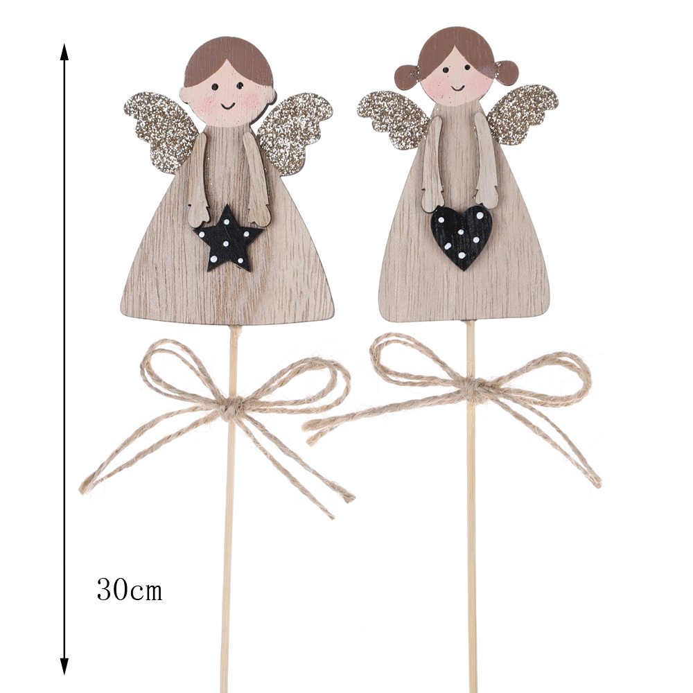 Weihnachten Home Party Dekorationen Holz Handwerk Garten Sticks Rentier Weihnachten Picks 5