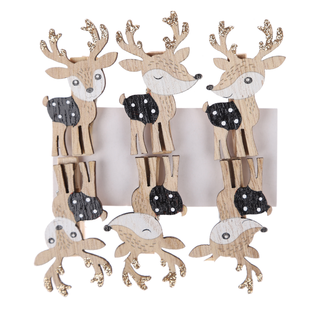 Home Party Dekoration Blau Rentier Wäscheklammern Holz Foto Papier Peg Pin Graft Clips 1
