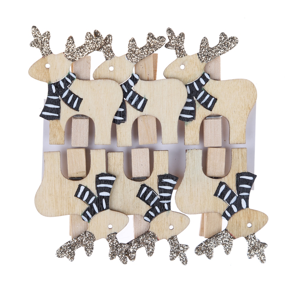 Home Party Dekoration Blau Rentier Wäscheklammern Holz Foto Papier Peg Pin Graft Clips 5