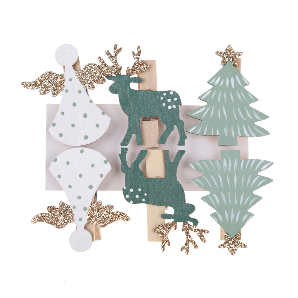 Home Party Dekoration Blau Rentier Wäscheklammern Holz Foto Papier Peg Pin Graft Clips 6
