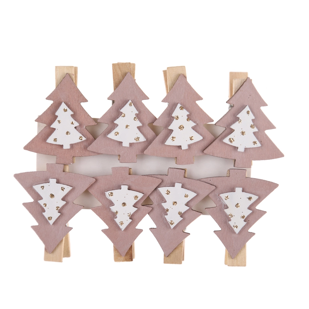 2023 Art Craft Decor Christmas Wood Clips Xmas Tree Shape Clothespins Bedroom DIY Photo Pegs 1