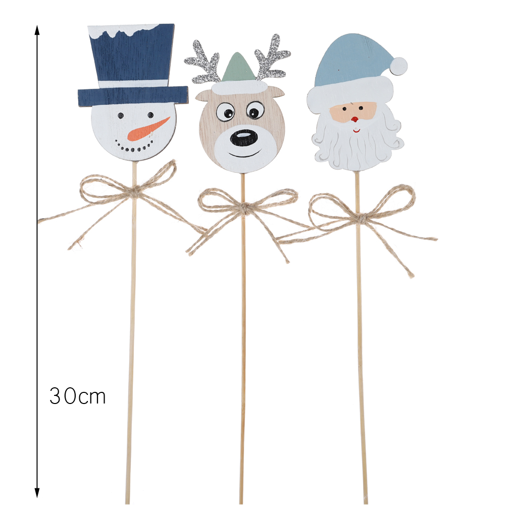 Weihnachts-Picks, Schneemann, Elch, Weihnachtsmann, zum Dekorieren von Wintergarten-Dekorationen 3