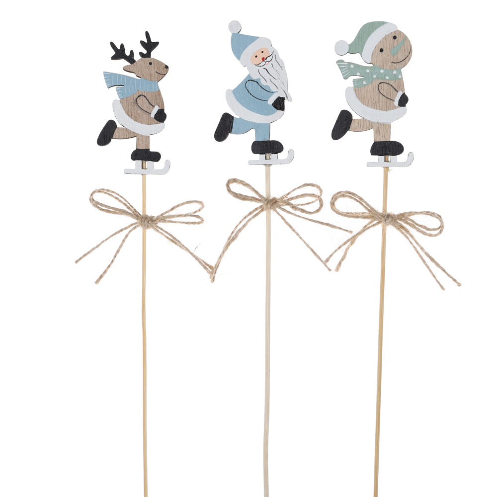 Weihnachts-Picks, Schneemann, Elch, Weihnachtsmann, zum Dekorieren von Wintergarten-Dekorationen 2