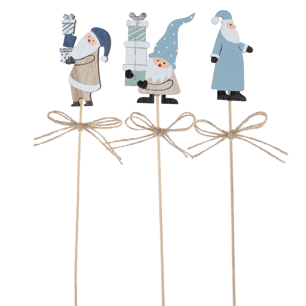 Weihnachts-Picks, Schneemann, Elch, Weihnachtsmann, zum Dekorieren von Wintergarten-Dekorationen 4