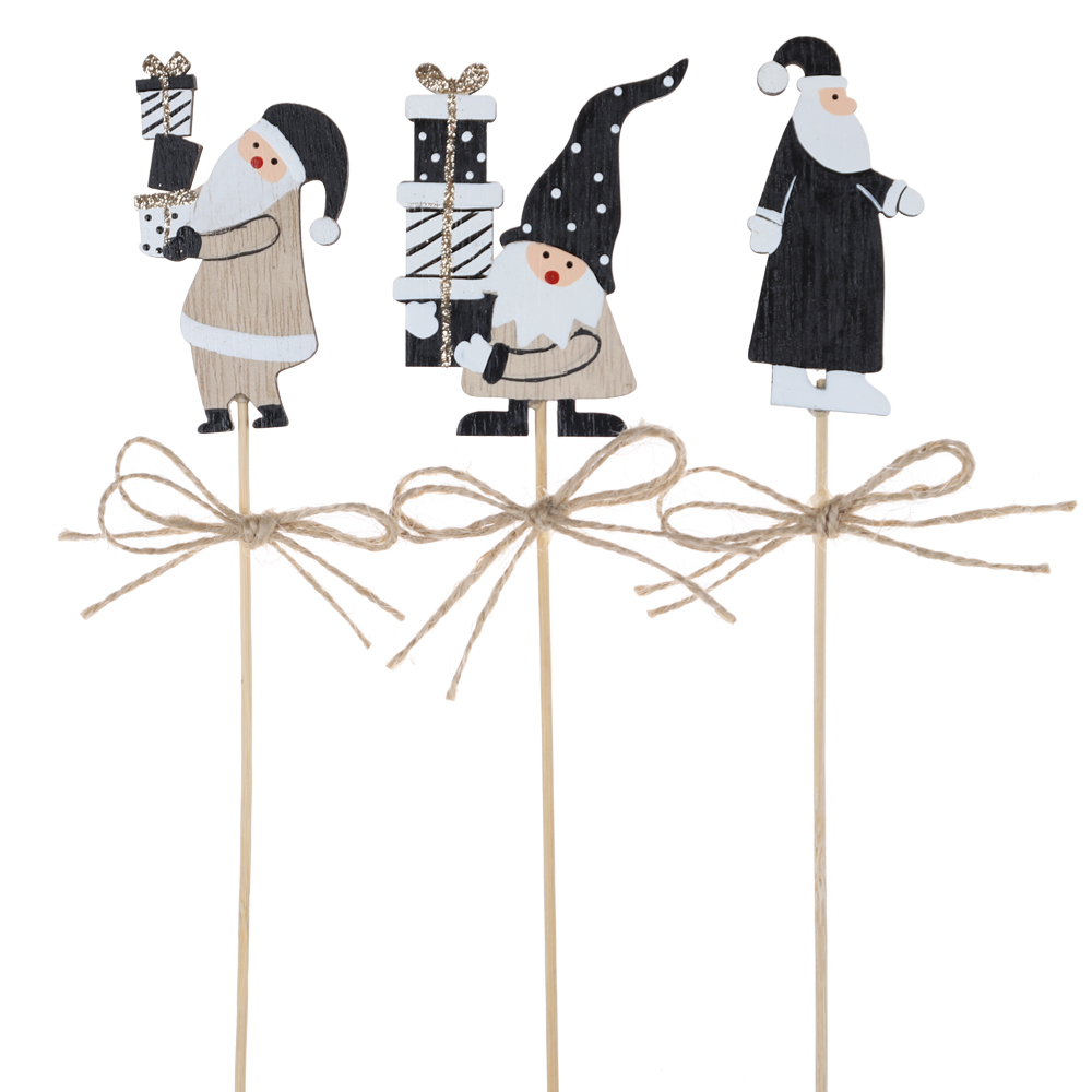 Weihnachts-Picks, Schneemann, Elch, Weihnachtsmann, zum Dekorieren von Wintergarten-Dekorationen 7